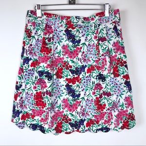Draper James Scalloped Floral Skirt Pleated